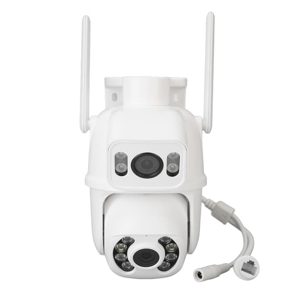 Sikkerhetskamera WiFi Dobbeltobjektiv 6MP Nattsyn HD 110‑240V Bevegelsesdeteksjon for Hjem Utendørs EU-plugg