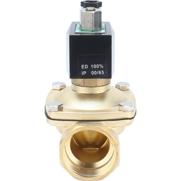 Normalt åben messing magnetventil 220V AC til automatiseringsudstyr inden for maskinteknik.