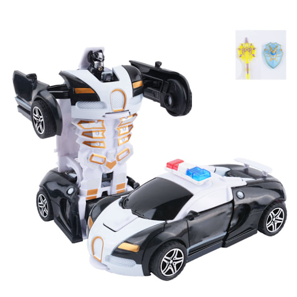 Muuttuva autolelu, iskunkestävä, kaksoisinertia, tukeva, kestävä robottiautolelu lapsille, pojille, mustavalkoinen