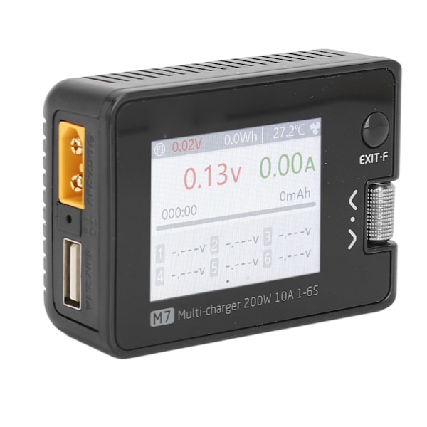 200W 10A RC LiPo-lader LiPo-batteribalanselader RC-bilflybåtbatteriladerutlader Svart