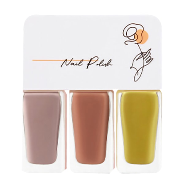 3-pack Vattenbaserat nagellackset för kvinnor, lätt att skala av, snabbtorkande nagellack för dejting, halloweenfest T06