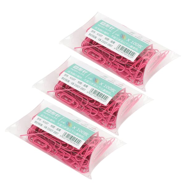 3 esker binders Små bærbare rosegullformede søte nåler for filklassifisering