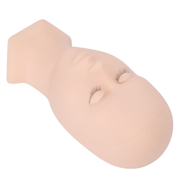 Øyenvippeforlengelse Mannequin Hode Avtakbare Øyelokk Høy Simulering Silikon Vippetrening Øvelseshode Rosa