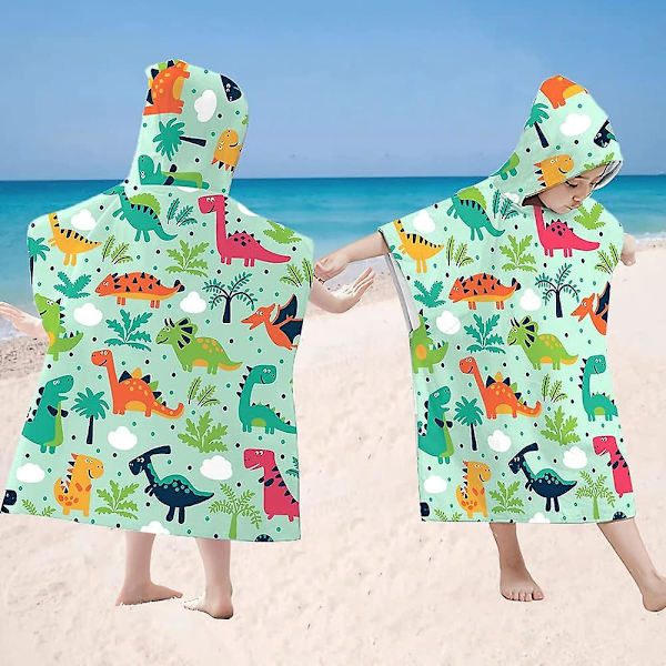 Dinosaur Beach Handduk - Sandtät och snabbtorkande, 75cm X 65cm