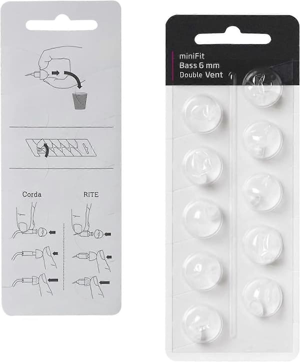 Hearing Aid Replacement Dome for Oticon, Oticon Minifit Double Vent Bass Dome (6mm/2-pack), Universal Dome for Oticon Hearing Aid Consumables. 6MM DOUBLE VENT