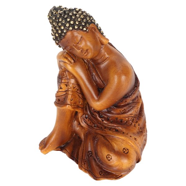 Buddha-statue Held og lykke Rigdom Fredelige Vibes Zen Meditation Buddha-figurer Buddha-indretning til kontorgang BS110F 10x7,3x6,8cm