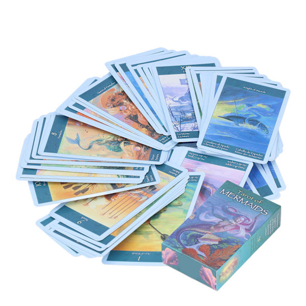 78 stk Tarot-kort Kobberplatepapir Havfruer Spådomskort for Hjemmefest Brettspill