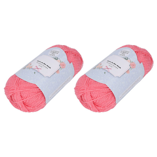 2 st Luminous Stickgarn 930 Yards Luminous Design Levande Färg Röd Akrylgarn för Kläder Halsduk Sockor