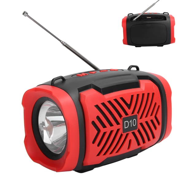 D10 Bluetooth V5.0 trådløs højttaler USB Micro højttaler med lysrem understøtter FM Rød