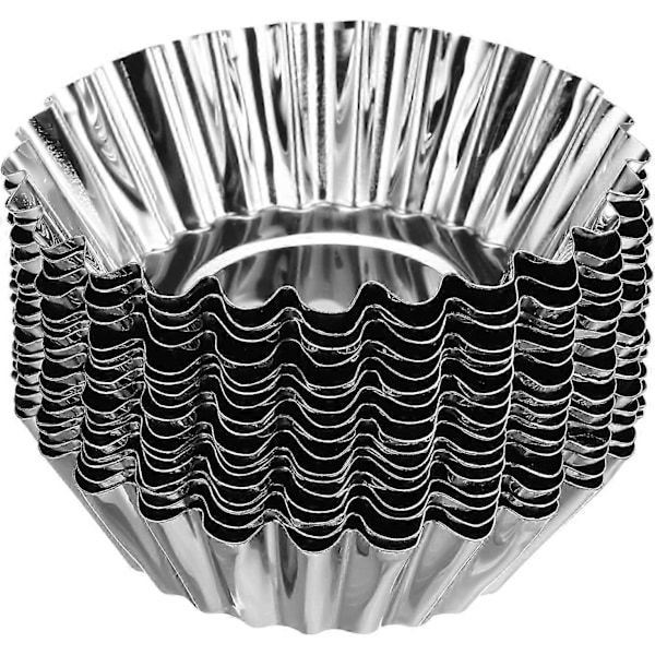 30 stk. Cupcake Form, Mini Æggetærteform i Rustfrit Stål_SZXM 7.5*4.5*2.2cm