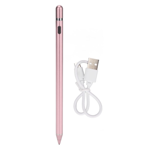 Aktiv kapacitiv stylus USB-opladning kobber spids touch screen pen til mobiltelefon og tablet rose guld