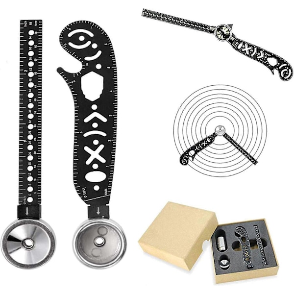 Multifunktionelt Tegneværktøj Alsidig Tegning Buet Magnetisk Lineal Vinkelmåler Combo Og Mini Kompas Til Notesblok Designere Kunstnere Arkitekter Studerende