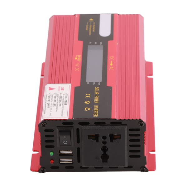 1000W Bærbar Inverter Solcelleomformer for Hjem (12V til 220V/LCD)