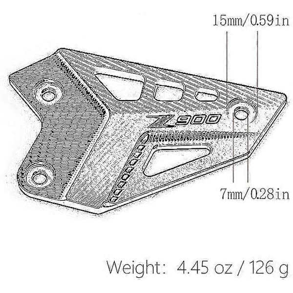 Motorcykel Bageste Fodhvilere Til Kawasaki Z900 2017-2022 - Aluminium (sort)