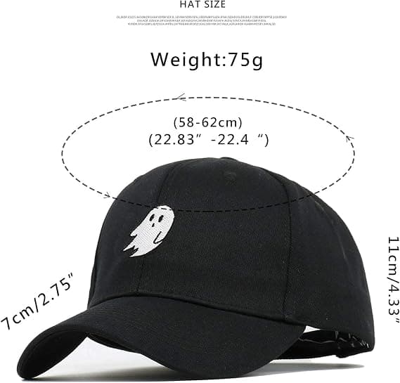 Spøkelsesbroderte Caps Halloween Menn Kvinner Baseballcaps Ren Farge Snapback Hatt