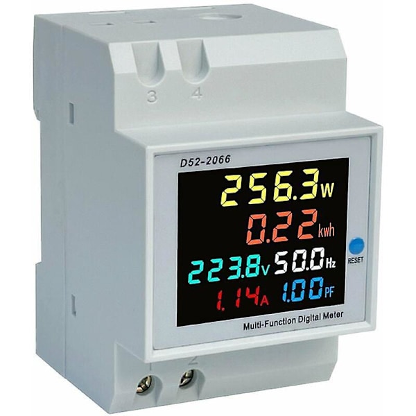 Energiförbrukningsindikator D52-2066 Enfashushålls smart wattimmätare Elektrisk skentyp multifunktionell wattimmätare LCD-display AC40-