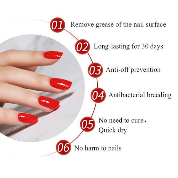 Negledehydrator og Primer Langvarig Negleprep Dehydrer og Syrefri Bonding Primer Sett for Akrylpulver og Gel Neglelakk