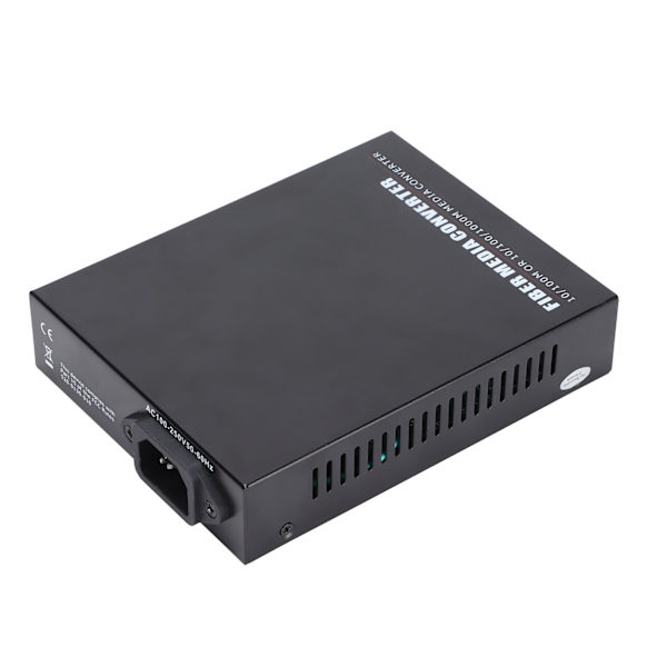 Ethernet-mediamuunnin, yksimuotoinen, yksikuituinen TBC‑MC3312NS20A, kuituoptinen lähetinvastaanotin, 100‑250 VUK -pistoke