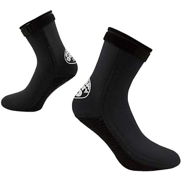 Neoprene Snorkeling Socks for Adults - 3mm Thickness M black