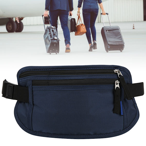 Nylon mørkeblå reisebevis beskyttende pose multifunksjonell halter sports passveske mørkeblå