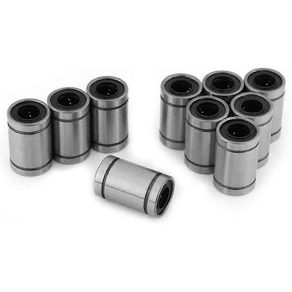 10 stk. LM8UU 8 mm lineær kugleleje dobbelt forseglet ring til stang 3D-printer CNC-dele