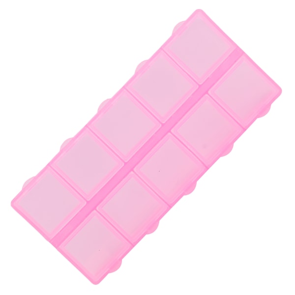 Perlebeholdere 10 rum Holdbar Slidbestandig Bærbar Transparent Multifunktionel Plastsmykker Organizer Pink