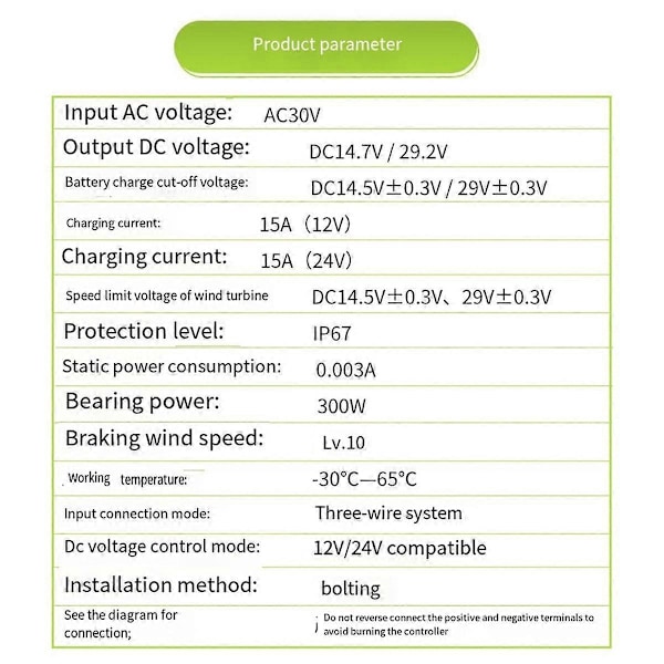 PWM Controller Vindmølle Ladecontroller Vandtæt Regulator