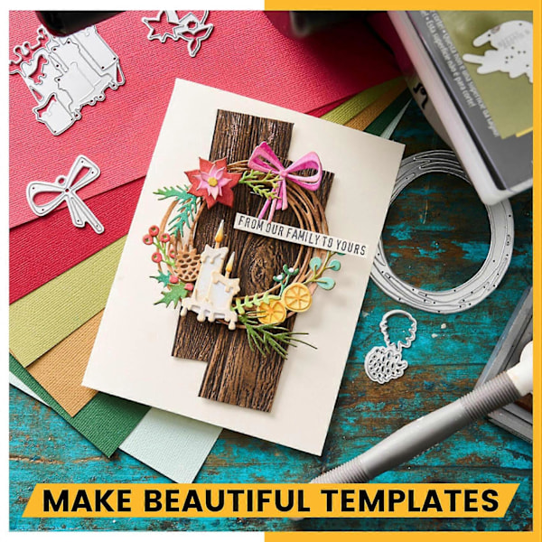Julkrans Dies för Korttillverkning Scrapbooking Metallskärningsdies