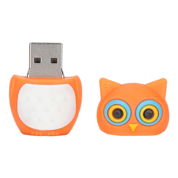 Tegneserie U Disk Orange Owl Udseende Høj Hastighed Bulk Storage Flash Drive Hukommelsesenhed 128GB