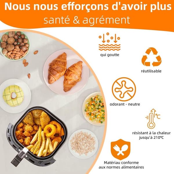 Airfryer og Philips HD9252/55 tilbehør, genanvendeligt i stedet for bagepapir