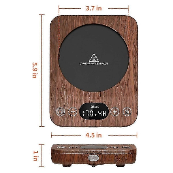 Auto On/Off Opgradering - Induktionskrusvarmer kompatibel med skrivebord med 9 temperaturindstillinger, 1-9 timers timer EU-stik