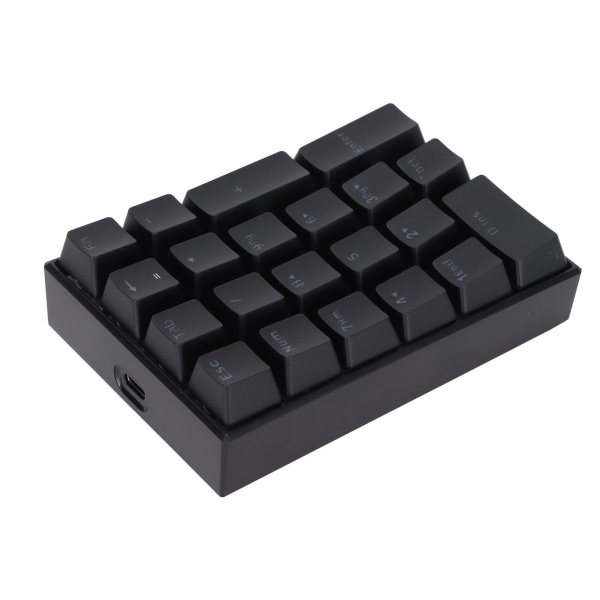 Kablet tastatur med trin i tastaturet Fadeless Holdbar baggrundsbelyst LED-mekanisk tastatur med 21 taster, rødt skaft