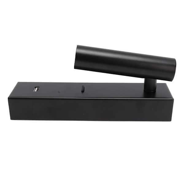 LED væglampe til læsning - enkel og stilfuld vægmonteret lampe med kontakt og USB-port til indendørs soveværelse 100-240V