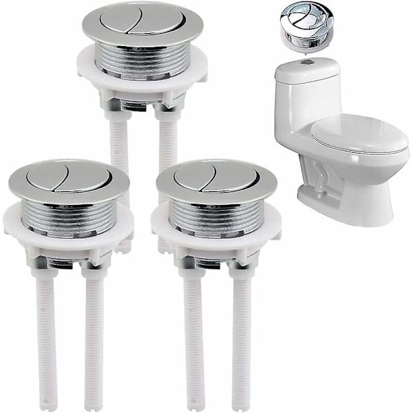 Sæt med 3 Skylleknapper 38 mm Dobbelt Tryk til Vandtank
