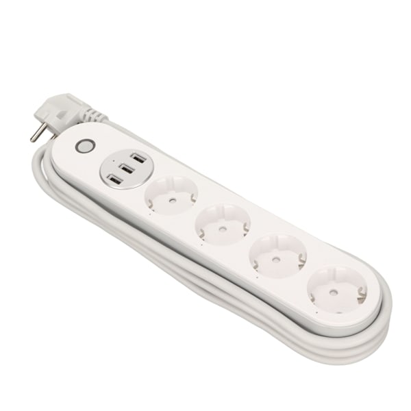 Smart WiFi-stikkontakt 4 AC-stikkontakter 3 USB-porte Stikkontaktliste til hjemmet EU-stik 100‑240V