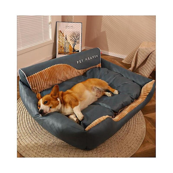 Lemmikkimatto Kennel Neljä Vuodenaikaa Yleiskäyttöinen Corgi Pureva Koiratalo Teddy Pieni Koiranpeti Shiba Inu Keskikokoinen Koira Lemmikkimatto, 60 * 53 * 26 cm [Sininen], 1.16kg
