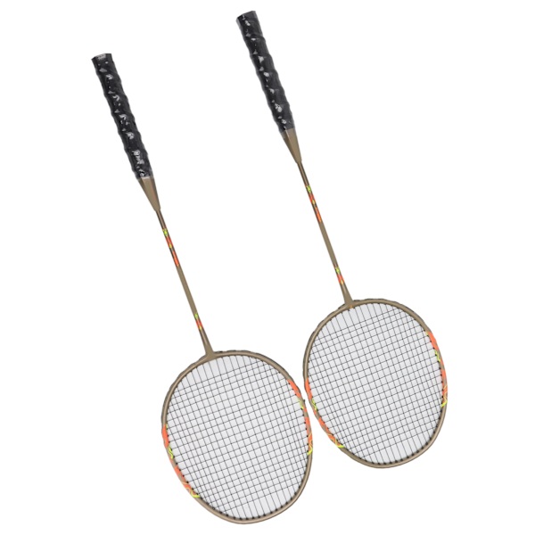 2 stk badmintonracketsett i lett jernlegering, badmintonracketer i ett stykke med oppbevaringspose for nybegynnere