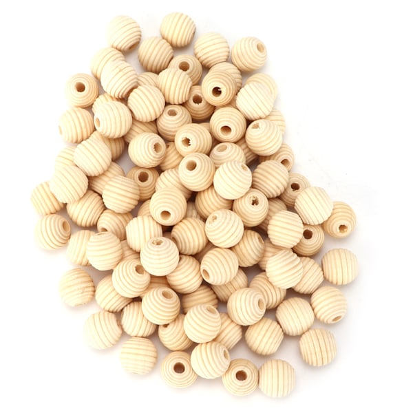 100pcs Wooden Beads Multi‑Purpose Natural DIY Paintable Thread Crafts for Handicraft Lovers