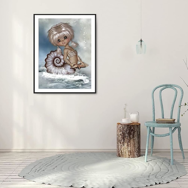 Isosilmäinen nuken diamond painting - Tee-se-itse-timanttikirjonta pyöreillä timanteilla seinäkoristeluun, 30x30 - Ihanteellinen aikuisille ja lapsille