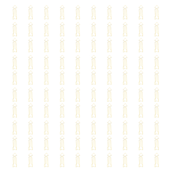 100 Styck Roliga Planer Clips Innovativ Söt Design Anti Rost galvaniseringsprocess Guld Pappersklämmor för kontor Hemma Skola Arrowhead