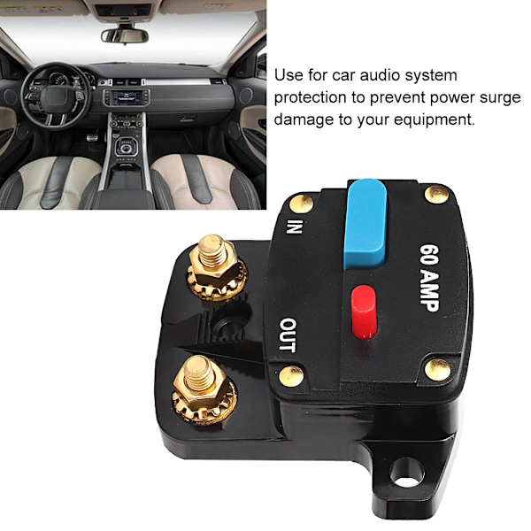12V 60A Auton äänentoiston piirin katkaisija Manuaalinen palautettava sulakepidike