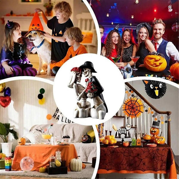 Resin Skjelett Figur Halloween Dekorasjon