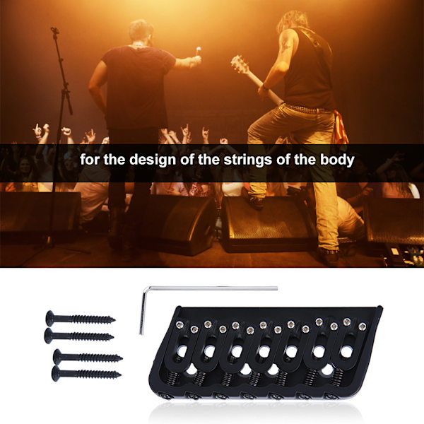 7-strängad sadelbrygga i svart metall, tillbehör till musikinstrument för elgitarr