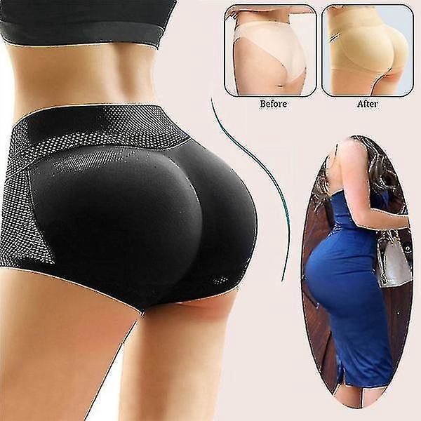 Smalnande vadderade shapewear-trosor för kvinnor - Sömlösa trosor för ett lyft utseende XL Nude