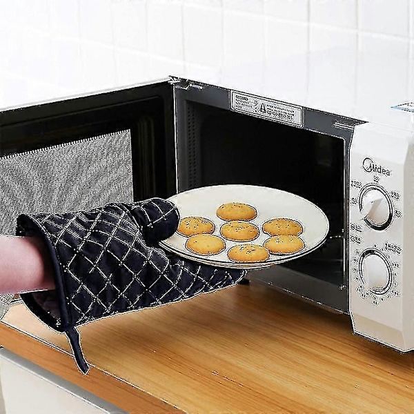 Ugnshandskar Värmebeständiga Dubbelsidiga Halkfria Silikon Grytvantar För Grillning/matlagning/bakning/grill (svart, 2 st)