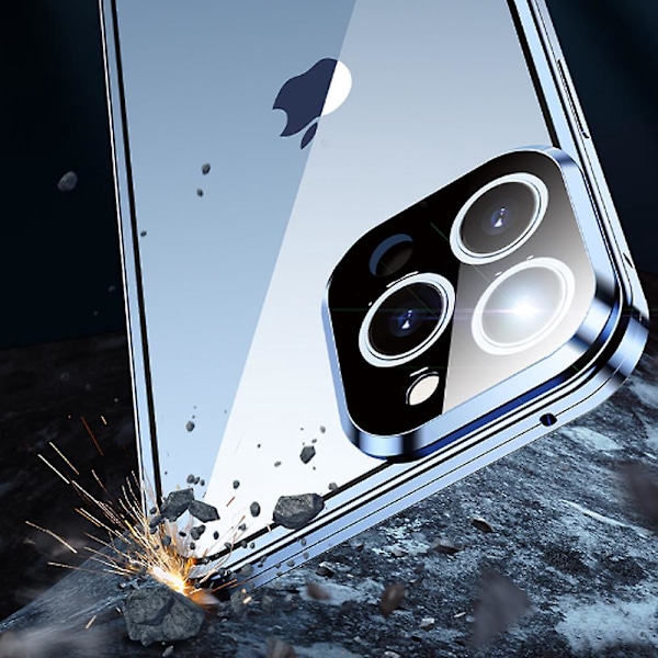 1-pack Skal för iPhone 13 Pro Max, 360 graders fram- och baksida i härdat glas, Allomfattande metallskal för iPhone 13 Pro Max Stöttåligt skal