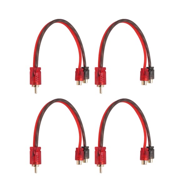 4 pakker RCA-kabel 1 han til 2 hun bilstereo Y-splitterkabel til bilhøjttalersystem