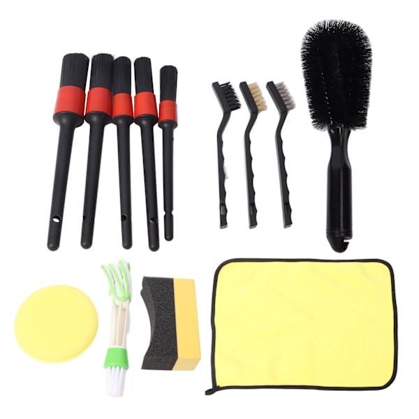 Car Cleaning Kit Detailed Wheel Brush Set Sponge Duster Cloth Engine Washing Tool Set