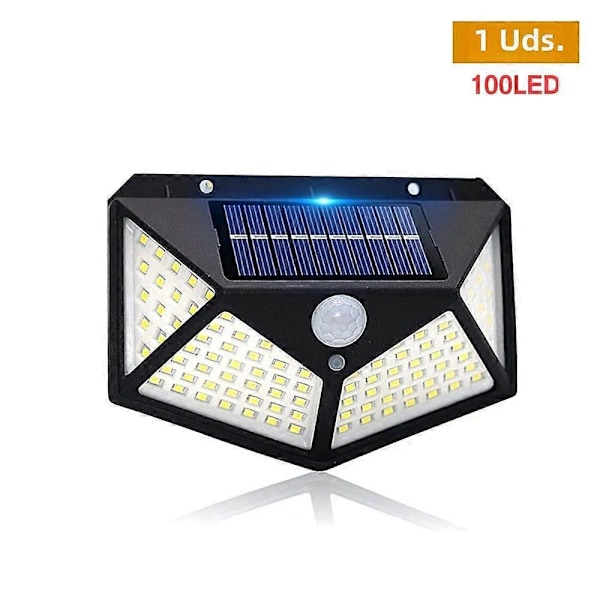 160/128 LED Solarlampa för Utomhusbruk med 3 Lägen, Dekorativ Belysning för Trädgård och Park, PIR Rörelsesensor, Vattentät IP65 1st100LED