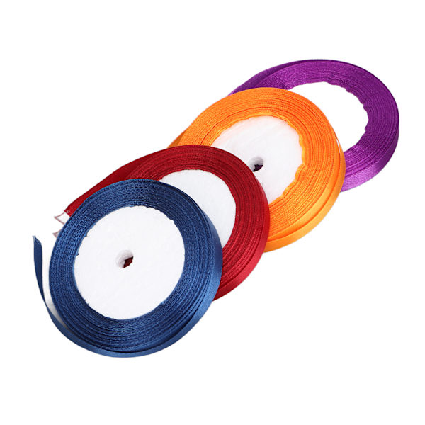 4 st 10 mm satinband presentförpackningsband dekoration för kläder matchande rosett DIY för tjejbankett